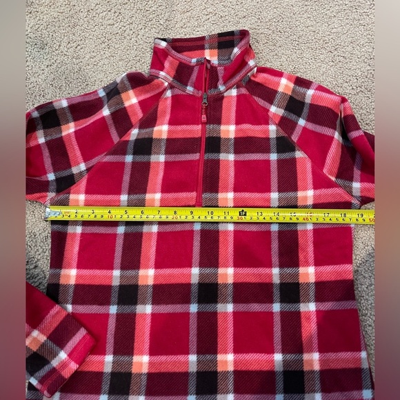 EDDIE BAUER Plaid Fleece Quarter Zip Sweatshirt - Picture 4 of 9